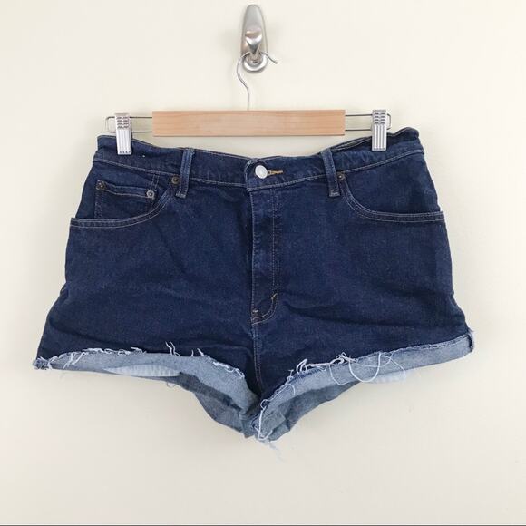 Levi's Pants - Vintage Y2K Levis 550 High Waist cheeky dark wash Cutoffs Jean shorts 12 30
